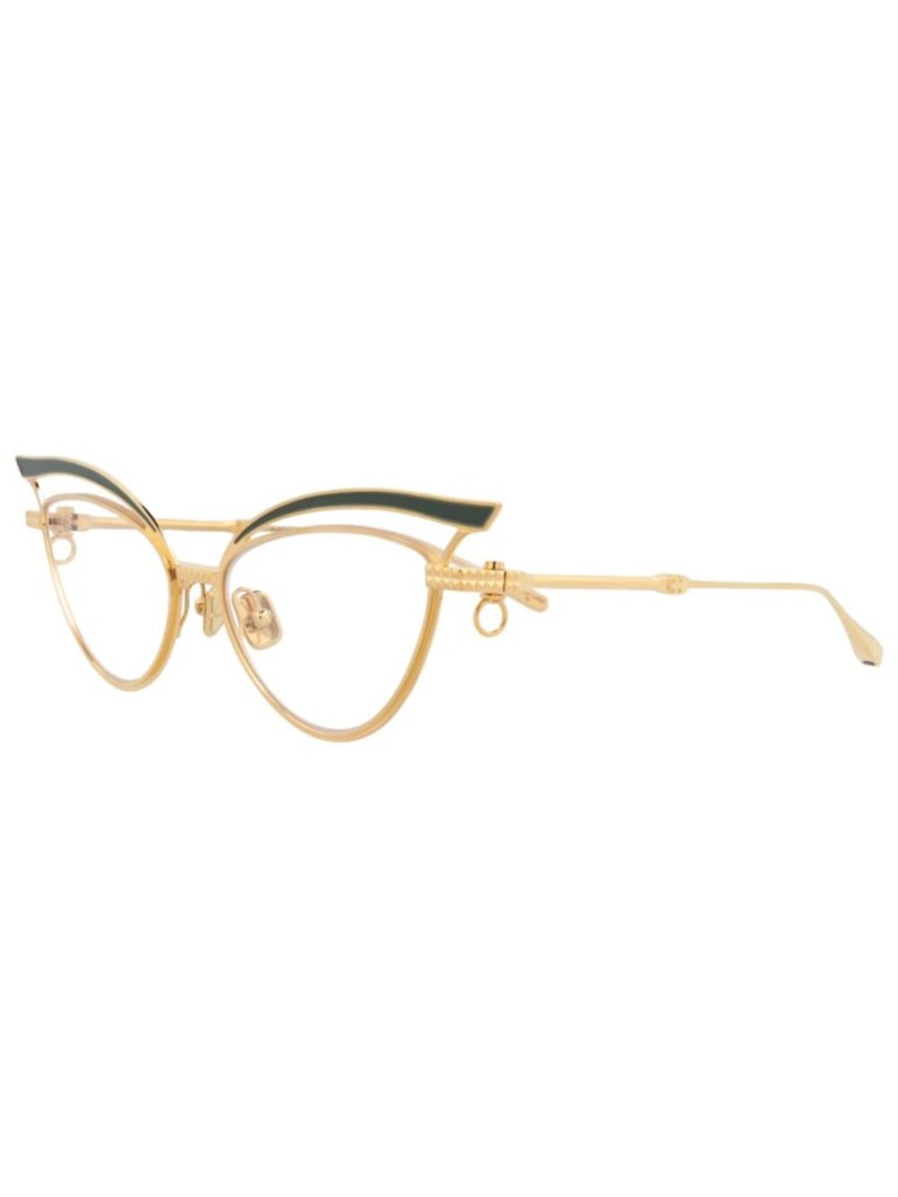 New Valentino Women's Eyeglasses Cat Eye Metal Frame Gold Gold Transparent